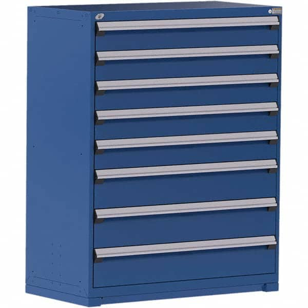 Rousseau Metal - 8 Drawer Avalanche Blue Steel Modular Storage Cabinet - All Tool & Supply