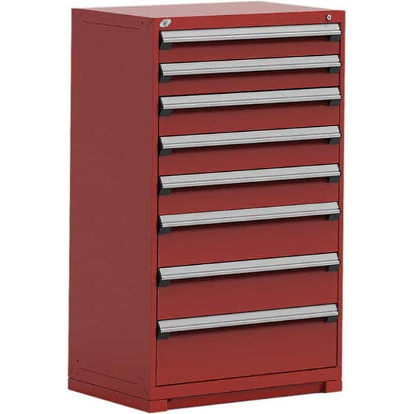 Rousseau Metal - 8 Drawer Flame Red Steel Modular Storage Cabinet - All Tool & Supply