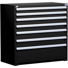 Rousseau Metal - 7 Drawer Black Steel Modular Storage Cabinet - All Tool & Supply