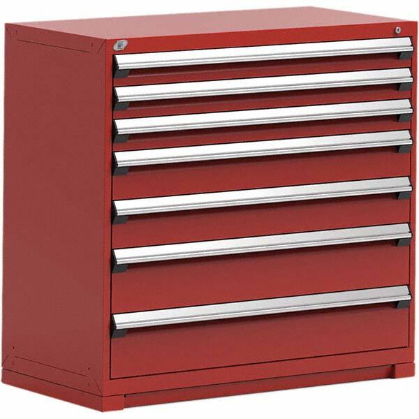 Rousseau Metal - 7 Drawer Flame Red Steel Modular Storage Cabinet - All Tool & Supply