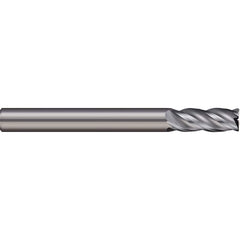 Corner Radius End Mill: 0.3937″ Dia, 0.748″ LOC, 4 Flutes, Solid Carbide 38 ° Helix, Bright/Uncoated, Corner Radius End