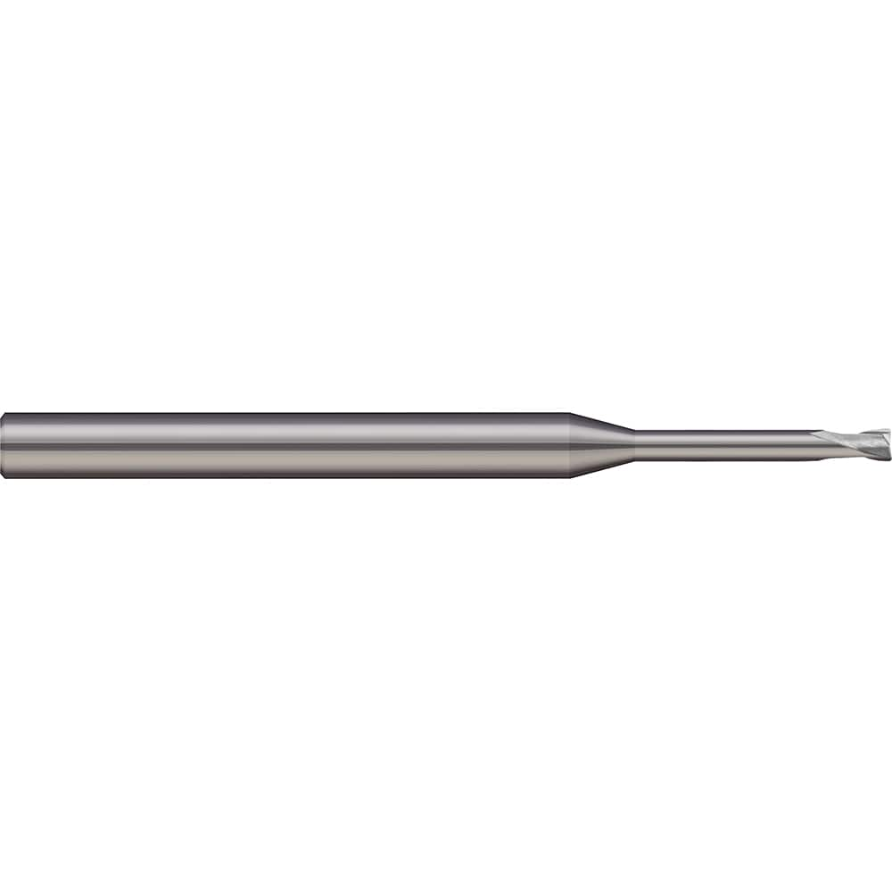 Corner Radius End Mill: 0.0394″ Dia, 0.0394″ LOC, 2 Flutes, Solid Carbide 30 ° Helix, Bright/Uncoated, Corner Radius End