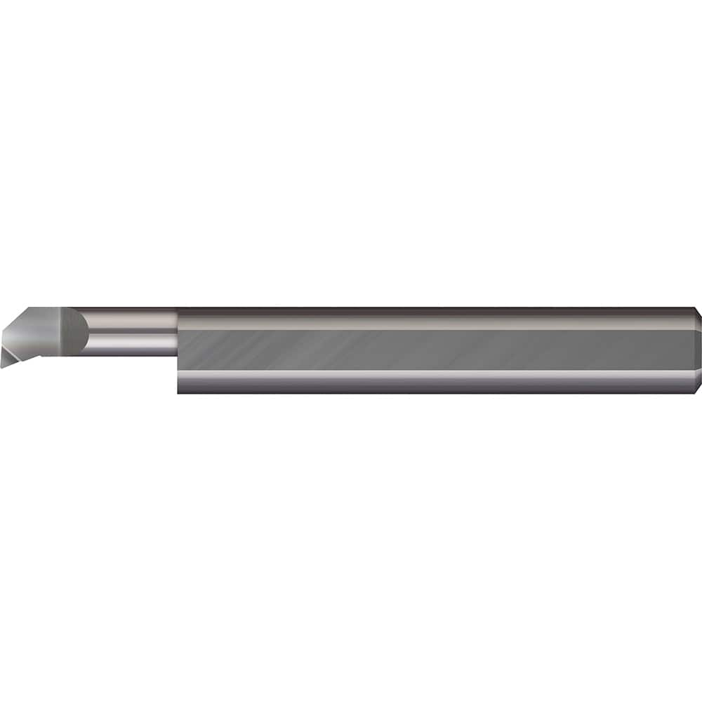 Boring Bar: 0.06″ Min Bore, 0.2″ Max Depth, Right Hand Cut, Solid Carbide 1/8″ Shank Dia, 1-1/2″ OAL, 0.002″ Corner Radius