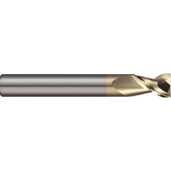 Square End Mill: 0.2362'' Dia, 0.3937'' LOC, 2 Flutes, Solid Carbide Single End, ZrN Finish, 45 ° Helix, Centercutting, RH Cut, RH Flute