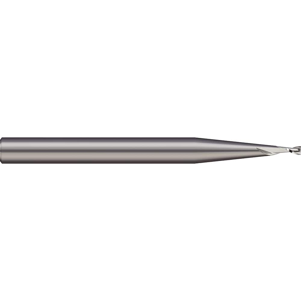 Micro 100 - Square End Mills; Mill Diameter (Decimal Inch): 0.0210 ; Length of Cut (mm): 1.6000 ; Length of Cut (Decimal Inch): 0.0630 ; Material: Solid Carbide ; Finish/Coating: Uncoated ; Shank Diameter (Inch): 1/8 - Exact Industrial Supply