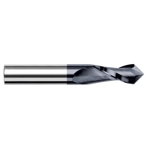 0.1562″ (5/32″) Cutter Diameter × 0.5620″ (9/16″) Length of Cut × 60° included Carbide Drill/End Mill, 2 Flutes, AlTiN Coated - Exact Industrial Supply