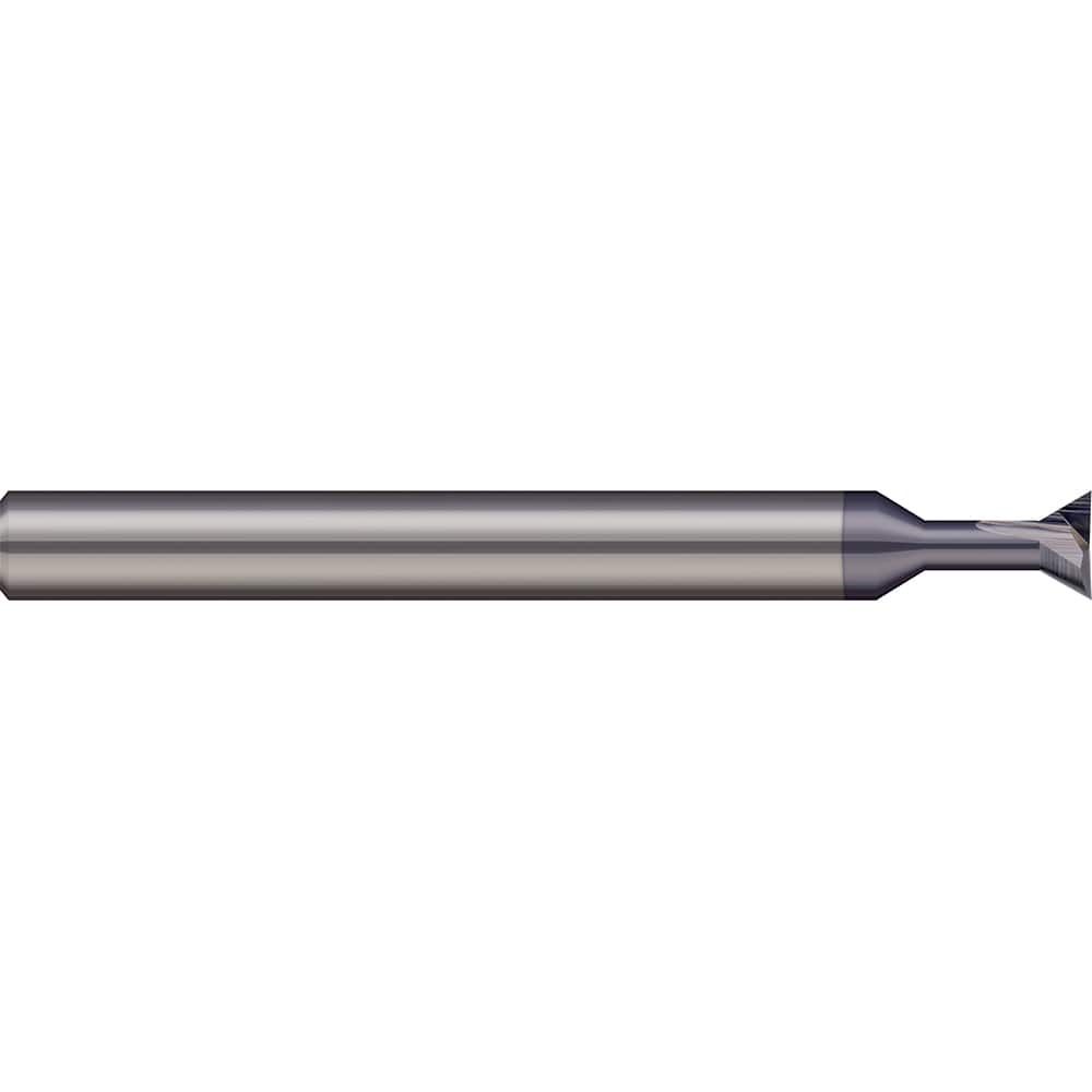 Micro 100 - 90° 3/8" Cut Diam, 0.127" Cut Width, Solid Carbide Dovetail Cutter - Exact Industrial Supply