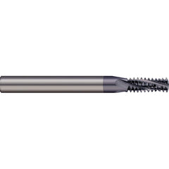 Micro 100 - 6-32 Internal/External 32 TPI 1/4" Shank 2-Flute Solid Carbide Helical Flute Thread Mill - Exact Industrial Supply