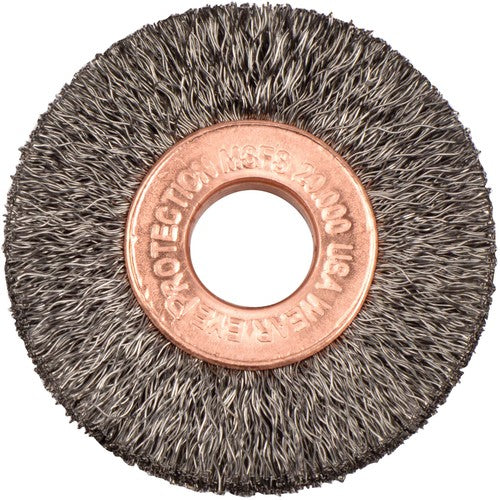 1-1/2″ Small Diameter Crimped Wire Wheel, .006″ Steel Fill, 3/8″ Arbor Hole - All Tool & Supply