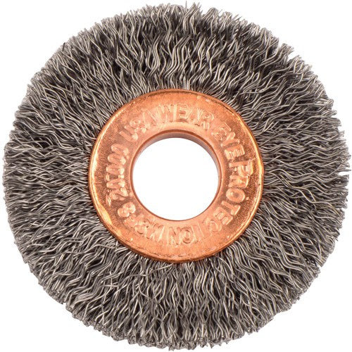 1-1/2″ Small Diameter Crimped Wire Wheel, .008″ Steel Fill, 3/8″ Arbor Hole - All Tool & Supply