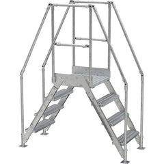 Vestil - Rolling & Wall Mounted Ladders & Platforms; Type: Crossover Bridge ; Style: Crossover ; Number of Steps / Rungs: 4 ; Height (Inch): 82-7/8 ; Load Capacity (Lb.): 500.000 ; Base Width (Inch): 29-1/4 - Exact Industrial Supply