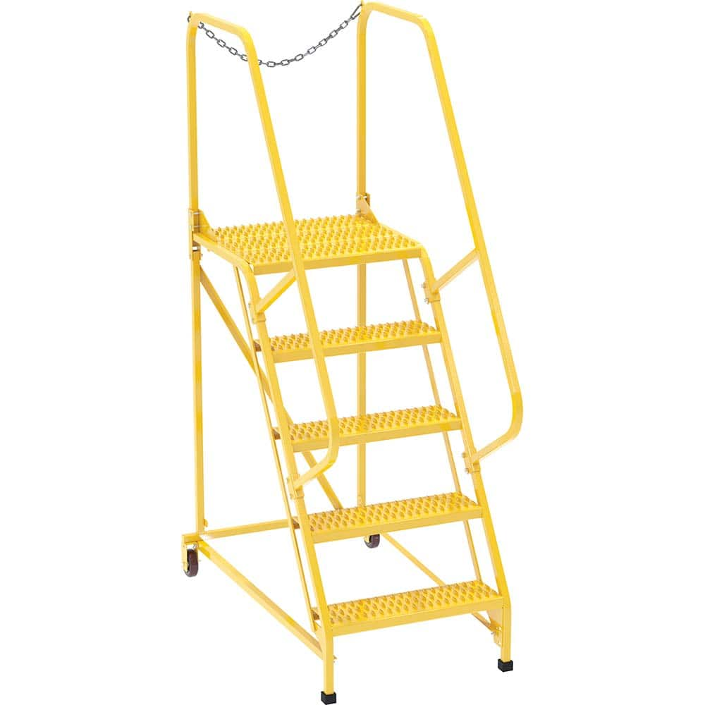 Vestil - Rolling & Wall Mounted Ladders & Platforms; Type: Maintenance Ladder ; Style: Portable Maintenance Ladder ; Number of Steps / Rungs: 5 ; Height (Inch): 80 ; Load Capacity (Lb.): 350.000 ; Base Width (Inch): 29-1/2 - Exact Industrial Supply