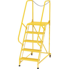 Vestil - Rolling & Wall Mounted Ladders & Platforms; Type: Maintenance Ladder ; Style: Portable Maintenance Ladder ; Number of Steps / Rungs: 5 ; Height (Inch): 80 ; Load Capacity (Lb.): 350.000 ; Base Width (Inch): 29-1/2 - Exact Industrial Supply