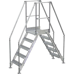 Vestil - Rolling & Wall Mounted Ladders & Platforms; Type: Crossover Bridge ; Style: Crossover ; Number of Steps / Rungs: 5 ; Height (Inch): 92-7/8 ; Load Capacity (Lb.): 500.000 ; Base Width (Inch): 29-1/4 - Exact Industrial Supply