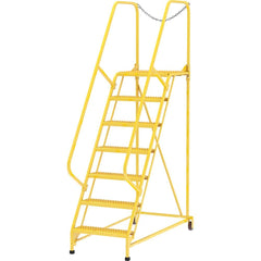 Vestil - Rolling & Wall Mounted Ladders & Platforms; Type: Maintenance Ladder ; Style: Portable Maintenance Ladder ; Number of Steps / Rungs: 7 ; Height (Inch): 100 ; Load Capacity (Lb.): 350.000 ; Base Width (Inch): 29-1/2 - Exact Industrial Supply