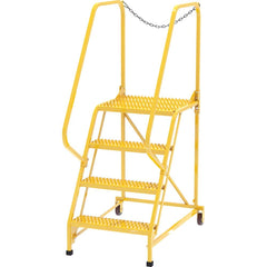 Vestil - Rolling & Wall Mounted Ladders & Platforms; Type: Maintenance Ladder ; Style: Portable Maintenance Ladder ; Number of Steps / Rungs: 4 ; Height (Inch): 70 ; Load Capacity (Lb.): 350.000 ; Base Width (Inch): 29-1/2 - Exact Industrial Supply