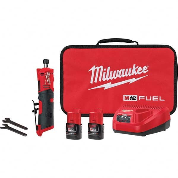 Milwaukee Tool - 1/4" Collet, 20,000 RPM, Straight, Electric Die Grinder - All Tool & Supply