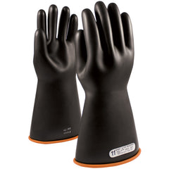 ‎155-1-14/8 - Novax - Natural Rubber Insulating Glove - Class 1 - 14″ - Black/Orange - Straight Cuff - Exact Industrial Supply