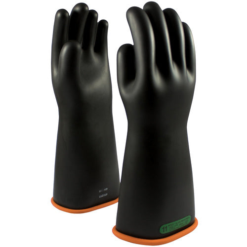 ‎155-3-16/9 - Novax - Natural Rubber Insulating Glove - Class 3 - 16″ - Black/Orange - Straight Cuff - Exact Industrial Supply