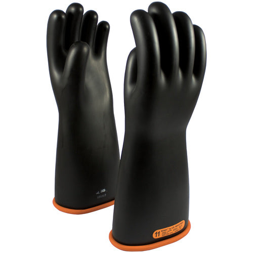 ‎155-4-16/9 - Novax - Natural Rubber Insulating Glove - Class 4 - 16″ - Black/Orange - Straight Cuff - Exact Industrial Supply