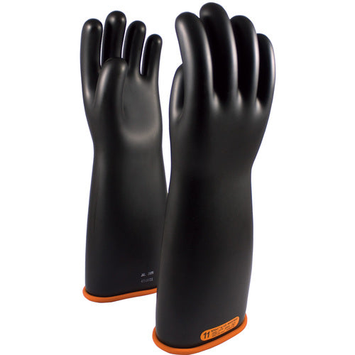 ‎155-4-18/12 - Novax - Natural Rubber Insulating Glove - Class 4 - 18″ - Black/Orange - Straight Cuff