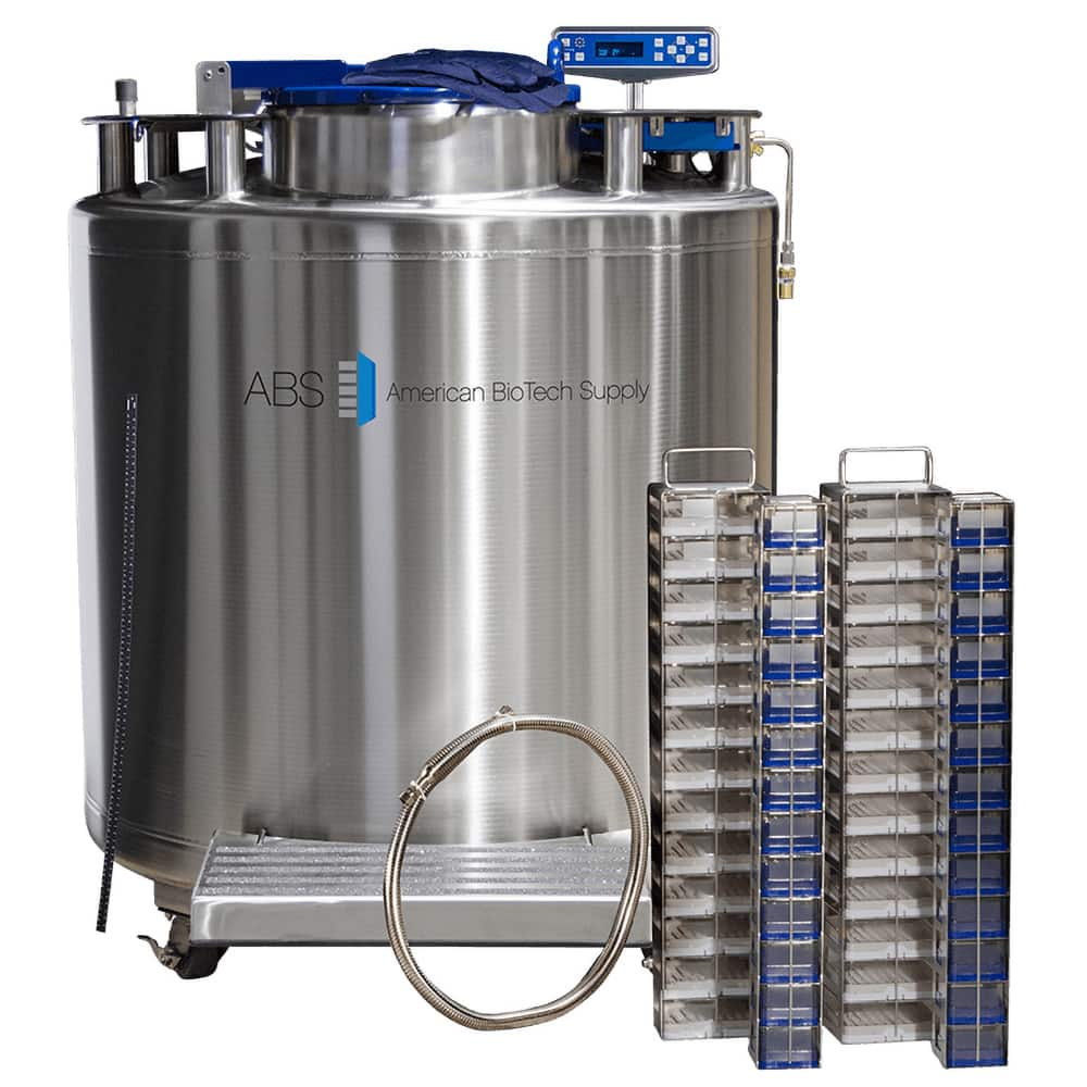 American BioTech Supply - Drums & Tanks; Product Type: Auto Fill Cryogenic Tank ; Volume Capacity Range: 85 Gal. and Larger ; Material Family: Steel ; Height (Inch): 53 ; Diameter/Width (Inch): 45 ; Shape: Round - Exact Industrial Supply