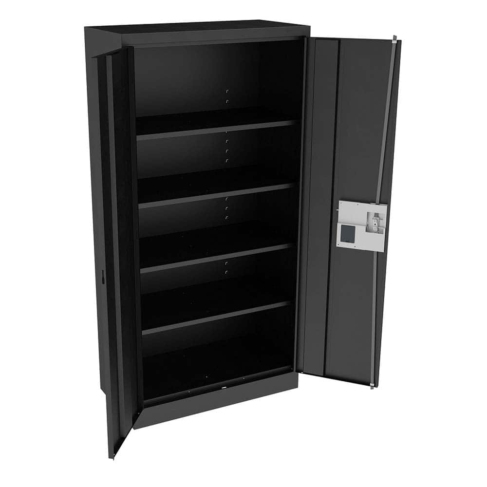 Tennsco - Storage Cabinets; Type: Locking ; Width (Inch): 36 ; Depth (Inch): 18 ; Height (Inch): 72 ; Number of Shelves: 5 ; Material: Steel - Exact Industrial Supply