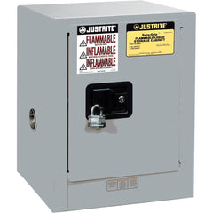 Justrite - 1 Door 1 Shelf 4 Gal Space Saver Safety Cabinet for Flammable Substances - Exact Industrial Supply