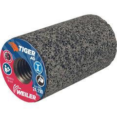 Weiler - Cones & Plugs; Head Thickness (Inch): 2.50 ; Abrasive Material: Aluminum Oxide ; Grit: 24 ; Grade: Coarse ; Wheel Type Number Code: 18 ; Arbor Hole Thread Size: 5/8-11 - Exact Industrial Supply