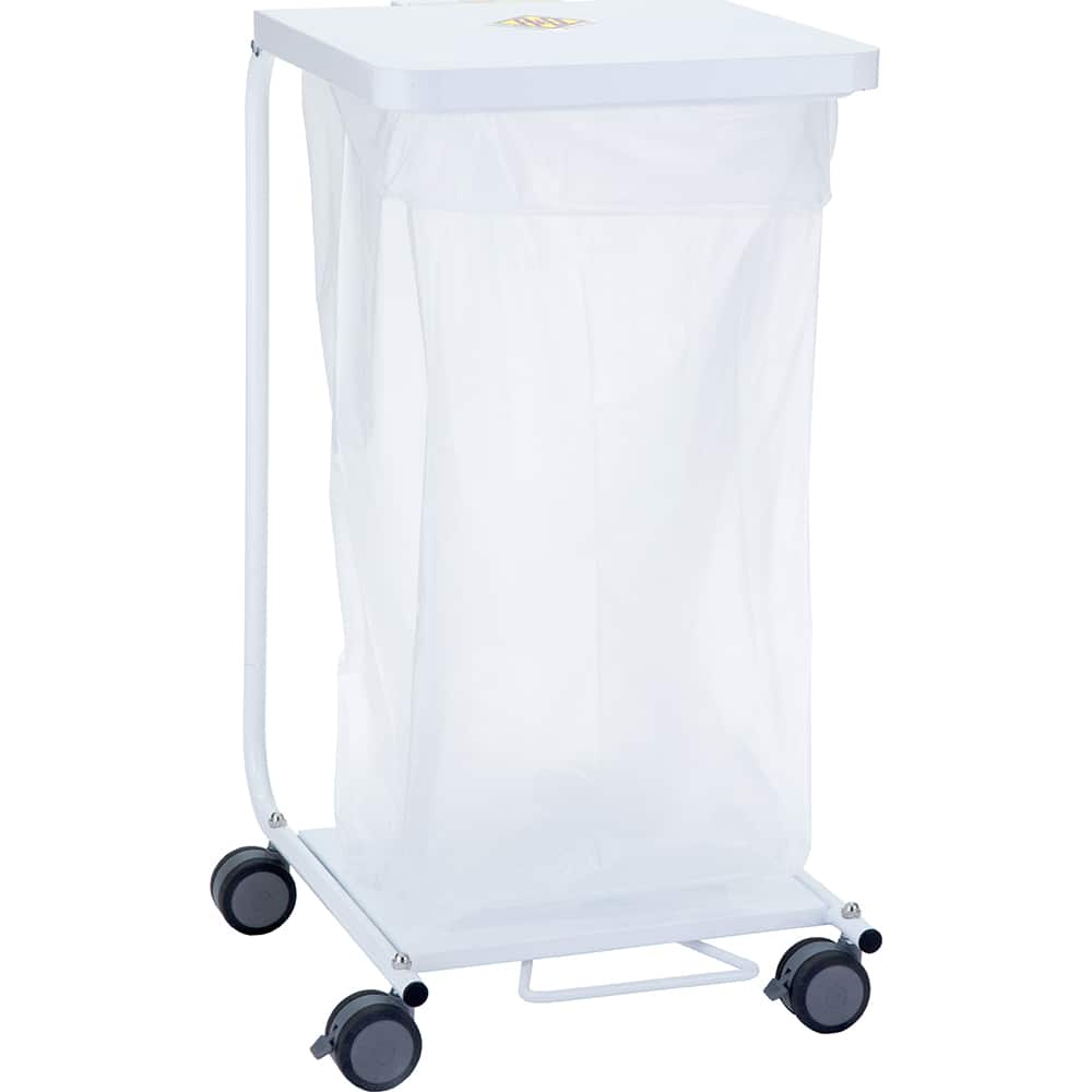 R&B Wire Products - Janitor Carts & Caddies; Type: Hamper ; Material: Steel ; Width (Inch): 18 ; Length: 21.75 (Inch); Height (Inch): 34.5 ; Color: White - Exact Industrial Supply