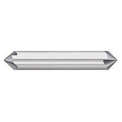 Titan USA - Chamfer Mills; Cutter Head Diameter (Inch): 1/4 ; Included Angle B: 60 ; Included Angle A: 60 ; Chamfer Mill Material: Solid Carbide ; Chamfer Mill Finish/Coating: Uncoated ; Overall Length (Inch): 2-1/2 - Exact Industrial Supply