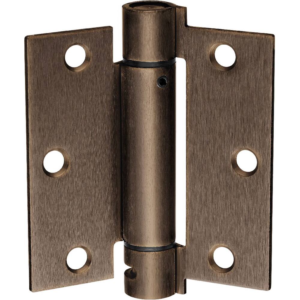 Yale - Specialty Hinges; Type: Standard-Weight Full-Mortise Single Acting Spring Hinge ; Length (Inch): 4-1/2 ; Length (Decimal Inch): 4.5000 ; Width (Inch): 4-1/2 ; Width (Decimal Inch): 4.5000 ; Material: Steel - Exact Industrial Supply