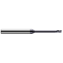 Corner Radius End Mill: 1/8″ Dia, 3/16″ LOC, 0.03″ Radius, 3 Flutes, Solid Carbide 2-1/2″ OAL, 1/8″ Shank Dia, 30 ° Helix, AlTiN Coated, Corner Radius End