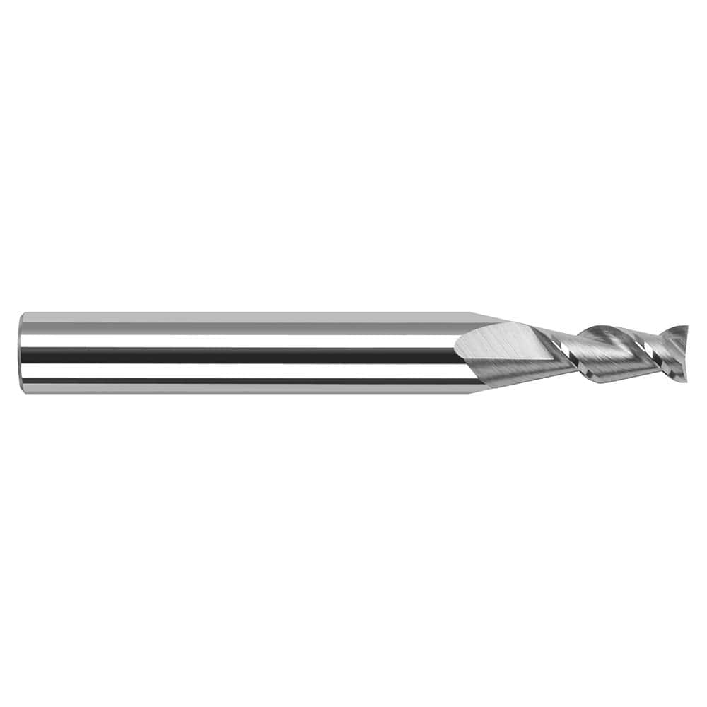 Harvey Tool - 0.04", 0.12" LOC, 1/8" Shank Diam, 1-1/2" OAL, 2 Flute Solid Carbide Square End Mill - Exact Industrial Supply