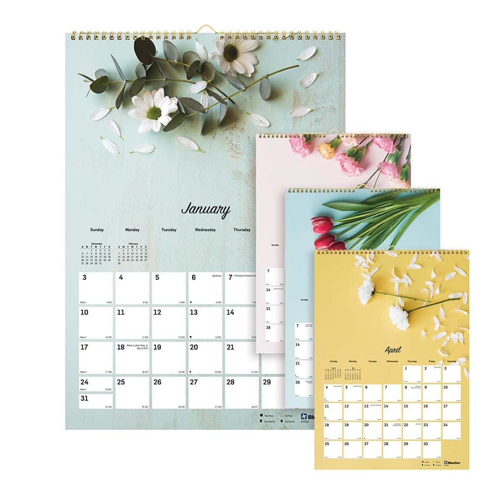 Blueline - Note Pads, Writing Pads & Notebooks Writing Pads & Notebook Type: Wall Calendar Size: 12 x 17 - All Tool & Supply