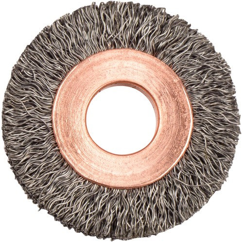 1-1/4″ Small Diameter Crimped Wire Wheel, .008″ Steel Fill, 3/8″ Arbor Hole - All Tool & Supply