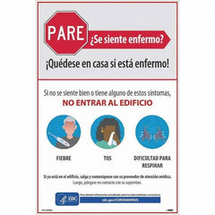 NMC - "COVID-19 - Use Una Cubierta De Tela Para Cara Para Ayudar A Desacelerar La Propagacion Del COVID-19", 12" Wide x 18" High, Paper Safety Sign - All Tool & Supply