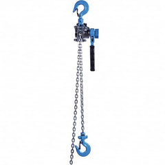 PRO-SOURCE - 550 Lb Capacity, 10' Lift Height, Chain Mini-Ratchet Lever Manual Hoist - Exact Industrial Supply