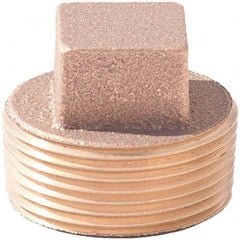 Merit Brass - Brass & Chrome Pipe Fittings Type: Square Head Plug Fitting Size: 1/4 - All Tool & Supply