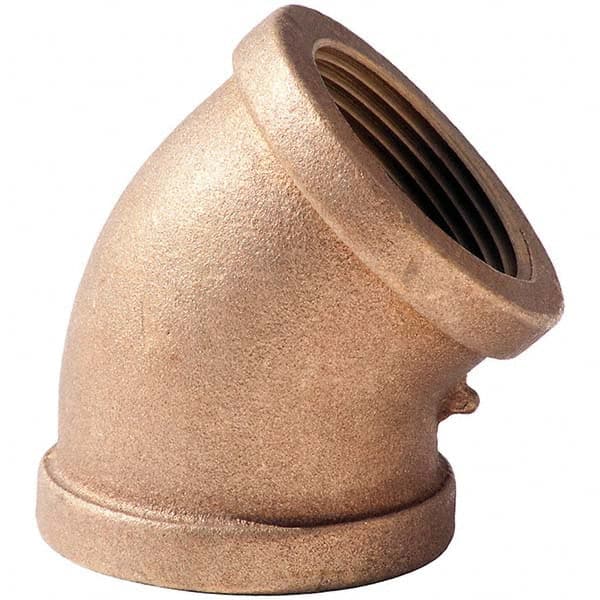 Brass Pipe 45 ° Elbow: 2-1/2″ Fitting, FNPT x FNPT, Class 125, Lead Free