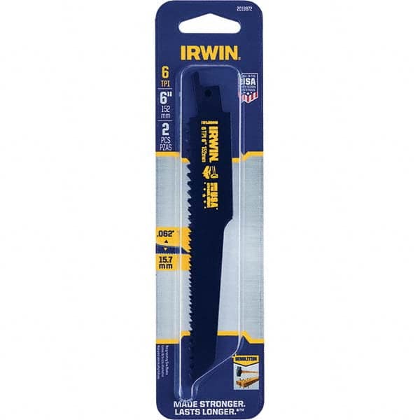 Irwin - Reciprocating Saw Blades Blade Material: Bi-Metal Blade Length (Inch): 6 - All Tool & Supply