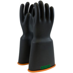 ‎159-3-16/10 - Novax - Natural Rubber Insulating Glove - Class 3 - 16″ - Black/Orange - Bell Cuff - Exact Industrial Supply