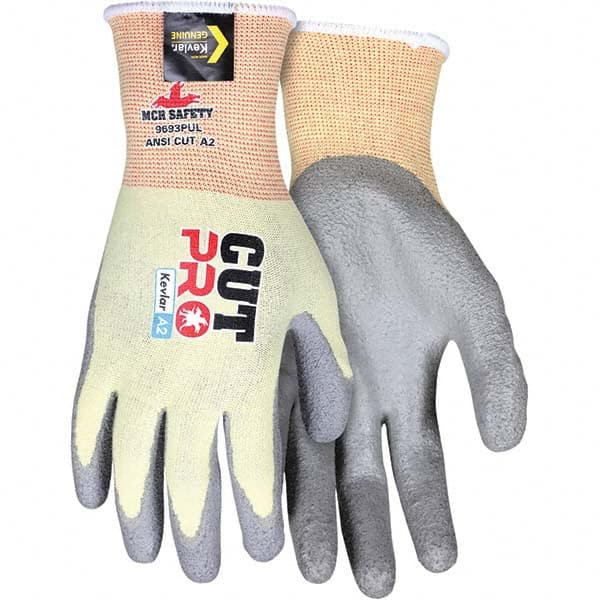 MCR Safety - Size L, ANSI Cut Lvl A2, Puncture Lvl 2, Polyurethane Coated Cut Resistant Gloves - All Tool & Supply