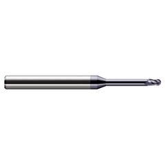 Ball End Mill: 4 Flute, Solid Carbide 2-1/2″ OAL, 3/16″ Shank Dia, 30 ° Helix, AlTiN Coated