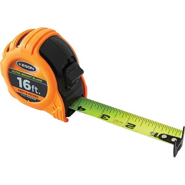 Keson - 16' x 1" Hi-Vis Yellow/White Blade Tape Measure - All Tool & Supply