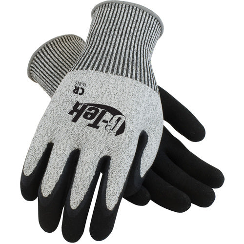 ‎16-815/XXL Coated Gloves w/Polykor - G-Tek PolyKor - S&P 13G Shell - DD Black Latex MicroSurface Grip - A3 - Exact Industrial Supply