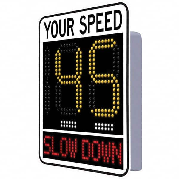 TAPCO - "Your Speed," 42" Wide x 30" High Aluminum Face/Polycarbonate Housing Speed Limit Sign - All Tool & Supply