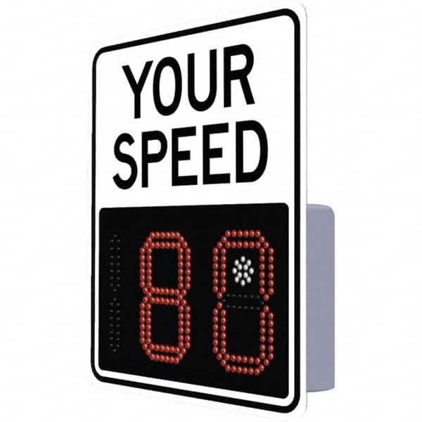 TAPCO - "Your Speed," 29" Wide x 23" High Aluminum Face/Polycarbonate Housing Speed Limit Sign - All Tool & Supply