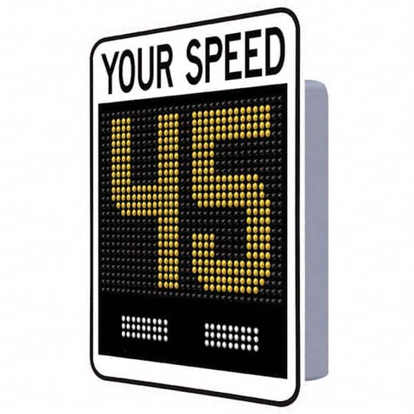 TAPCO - "Your Speed," 42" Wide x 30" High Aluminum Face/Polycarbonate Housing Speed Limit Sign - All Tool & Supply