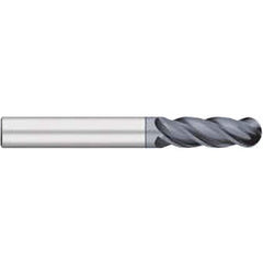 Ball End Mill: 0.5″ Dia, 2″ LOC, 4 Flute, Solid Carbide 4″ OAL, 1/2″ Shank Dia, 38 ° Helix, AlCrO-MAX Coated, Single End